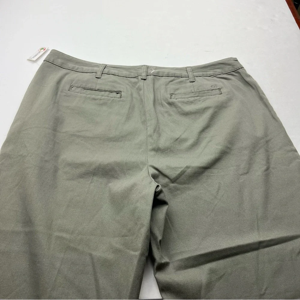 Duck Head‎ Stretch Twill Pant Womens Size 18 Green Pockets Preppy NEW
